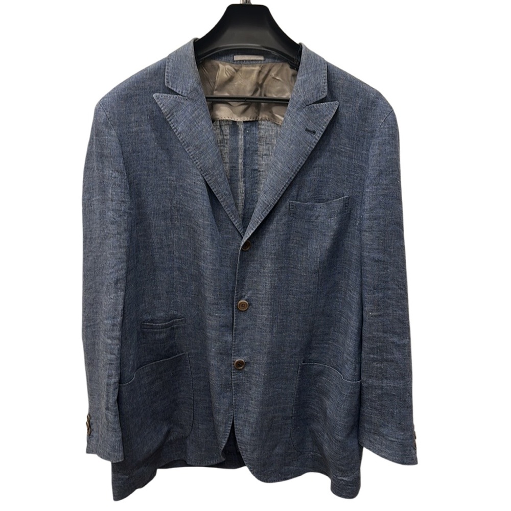BRUNELLO CUCINELLI 
100% Linen Single Breasted Three Button Italian Blazer